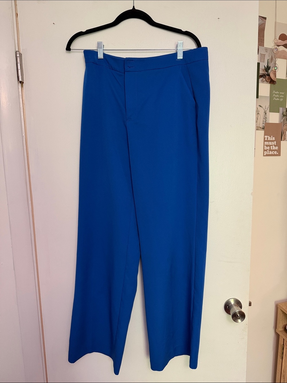 ECRU Cobalt Blue Straight-Leg Dress Pants